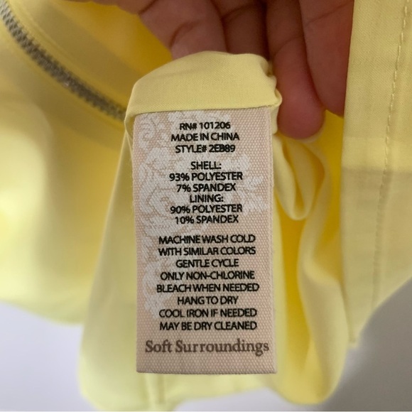 Soft surroundings Womens yellow go lively traverse long sleeve dress XL NEW - Picture 8 of 9